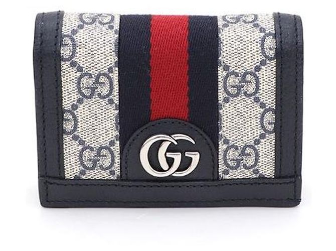 Gucci Ophidia GG Supreme Card Case Wallet Blue