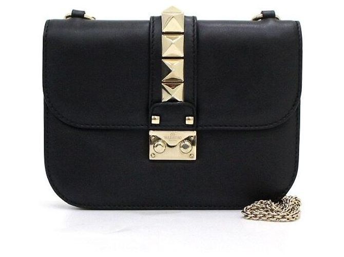 Valentino Borsa a Spalla e Borsa a Tracolla Rockstud Gold Chain Nero