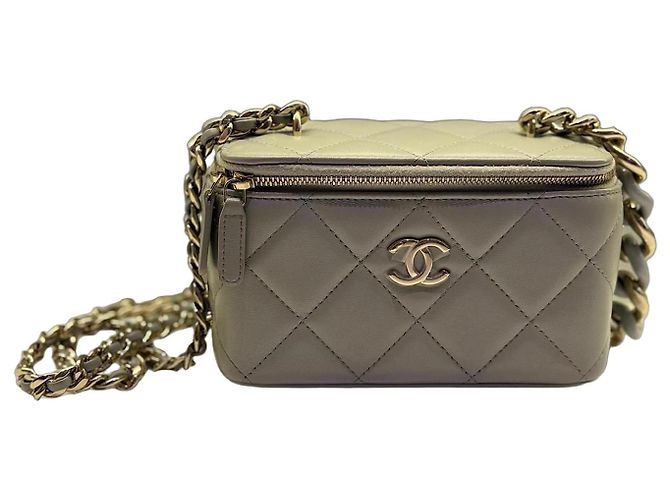 Chanel Borsa Vanity Small in Agnello Grigio