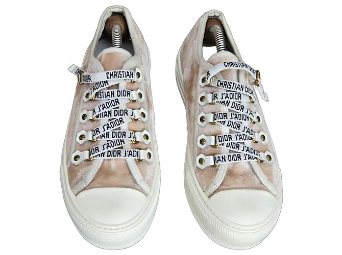 Christian Dior J'Adior Tênis Veludo Bege