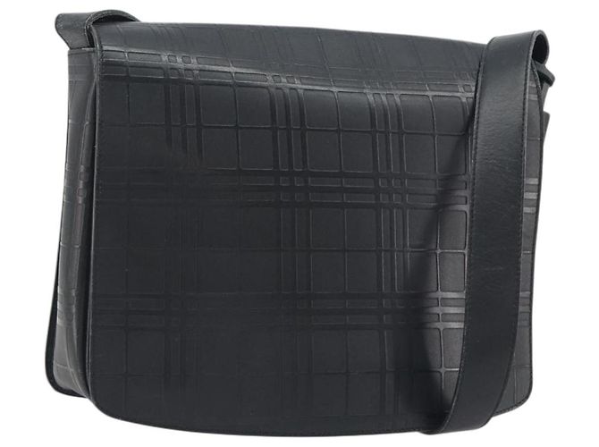 Borsa a Spalla BURBERRY in Pelle Argento Nero Auth ep15563