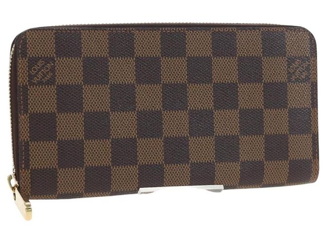 LOUIS VUITTON Damier Ebene Zippy Wallet Long Wallet N41661 LV Auth am12132V