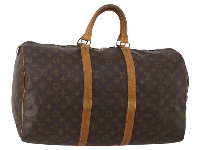 LOUIS VUITTON Bolsa Boston Monogram Keepall 50 M41426 LV Auth 192874 Monograma