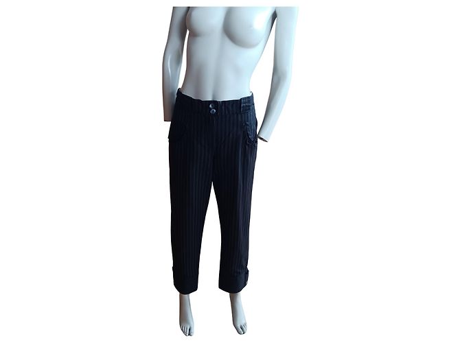 Pantalones de algodón a rayas Kenzo Negro