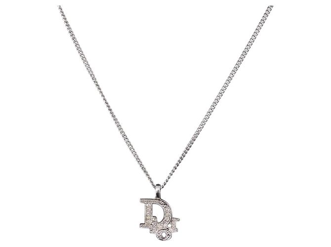 Christian Dior Halskette Metall Silber Auth ka5450