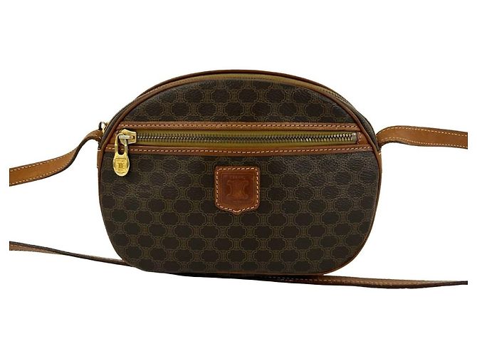 Céline Borsa a tracolla mini Celine Vintage Macadam Blazon Triomphe Marrone
