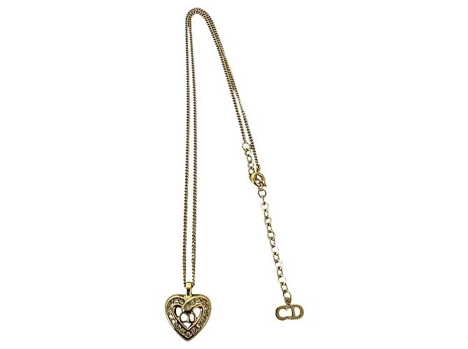 Collana Christian Dior CD Logo Motif Cuore Oro D'oro
