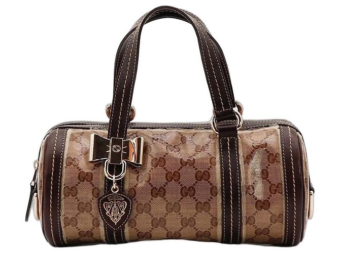 Bolsa Boston Monogram Gucci Marrom