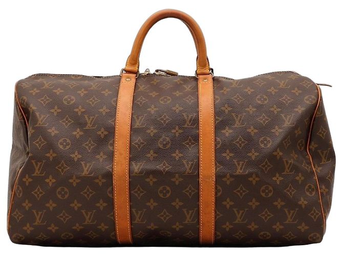Borsa da viaggio Louis Vuitton Keepall 55 Monogram Canvas Marrone Monogramma