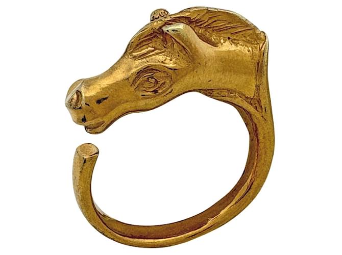 Ring Hermès Hermes HERMES Cheval Horse Bague Cheval Doré 