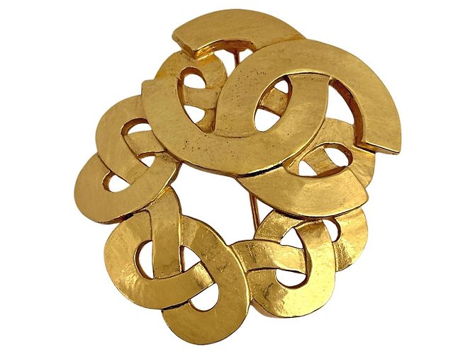 Timeless Spilla Chanel placcata oro con logo Coco D'oro