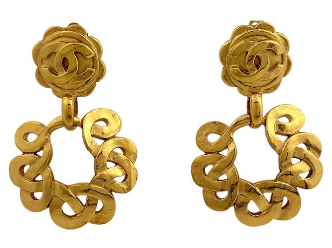 Orecchini a clip dorati Chanel D'oro
