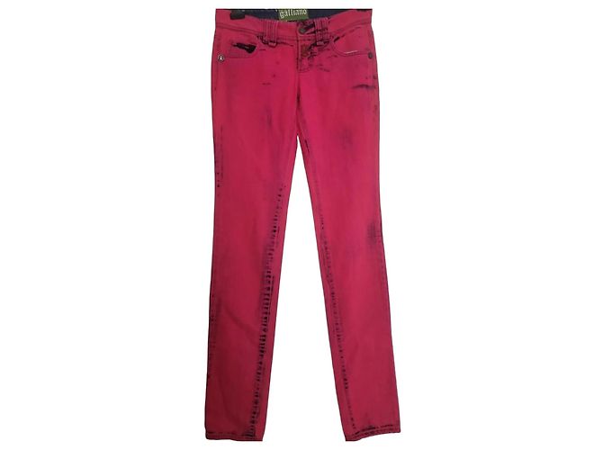 John Galliano Vaqueros slim fucsia lavados Rosa
