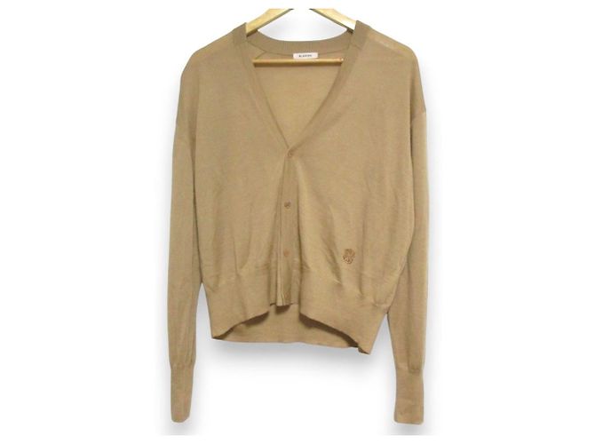 Autre Marque BLAMINK Strickjacke mit V-Ausschnitt aus Kaschmir Braun Kamel