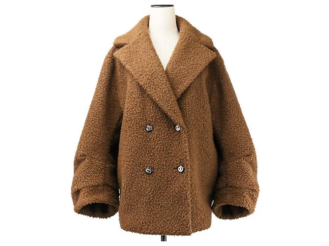 Autre Marque DAISY LIN Fondant Chocolat Shearling Half Coat Marrom