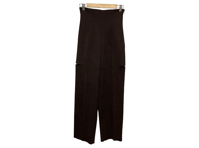 Autre Marque Fetico KNITTED SLIT TROUSERS Pantaloni Marrone Marrone scuro
