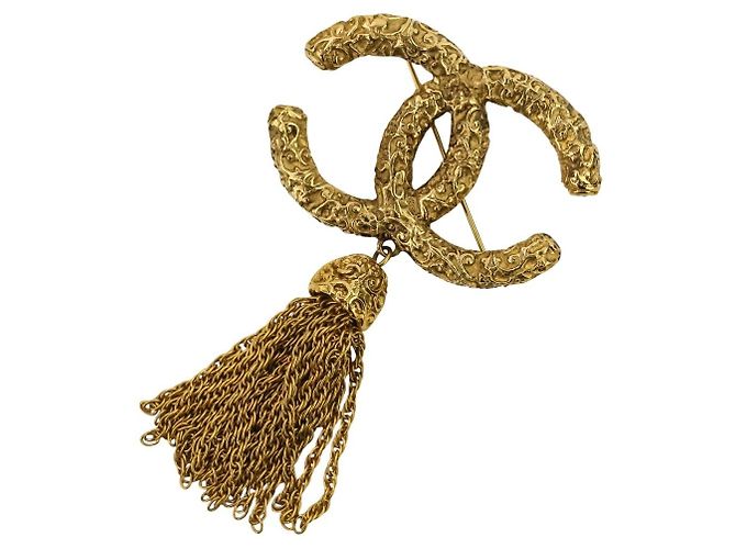 Broche à pompon Chanel Coco Mark Doré