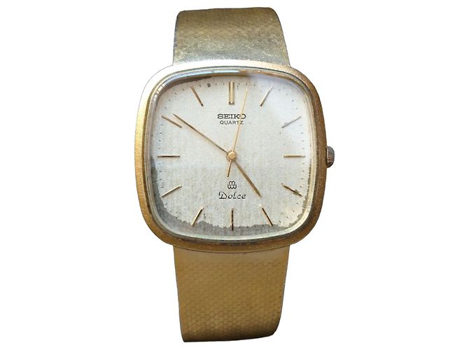 Vergoldete Quarzuhr Seiko Dolce Ref. 9641-5040 Golden
