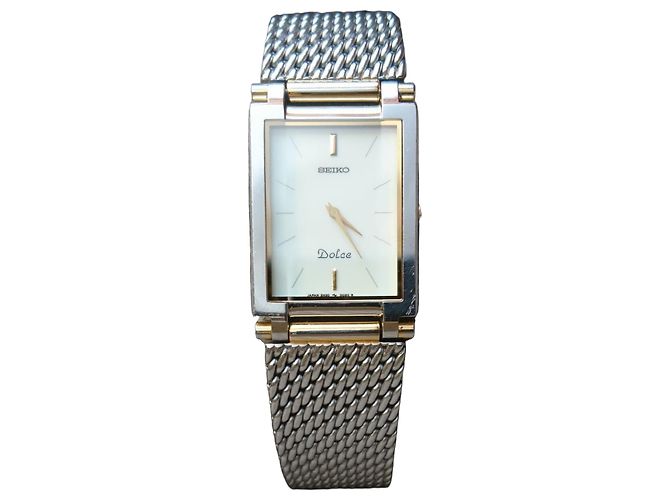 Relógio de quartzo Seiko Dolce ref. 2N20-5010 Branco Dourado