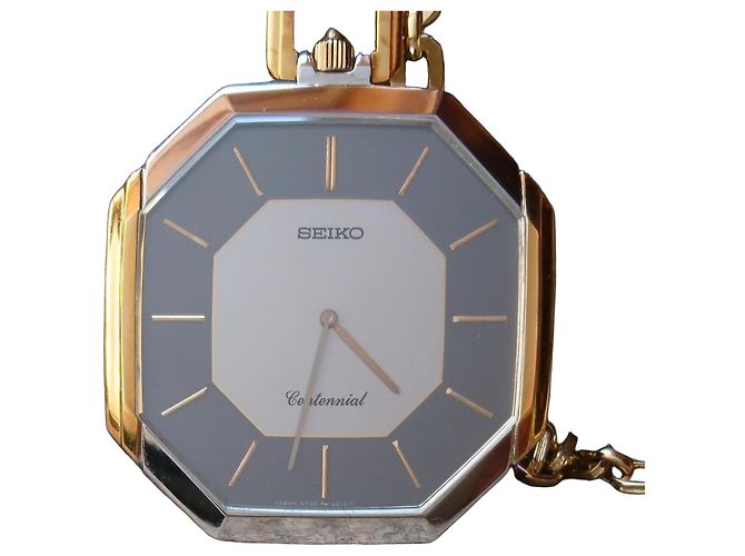 Relógio de bolso a quartzo Seiko Centennial ref. 6730-0210 Prata Dourado