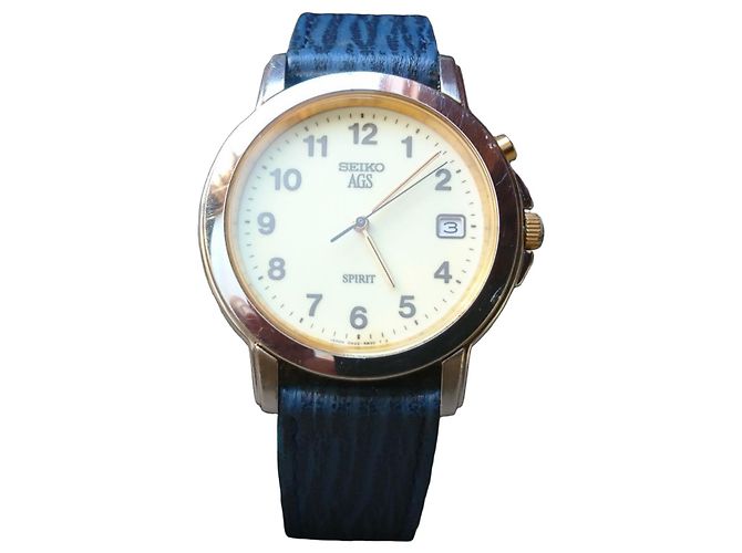 Relógio automático/quartzo Seiko AGS Spirit ref. 5M22-6A80 Azul Metálico