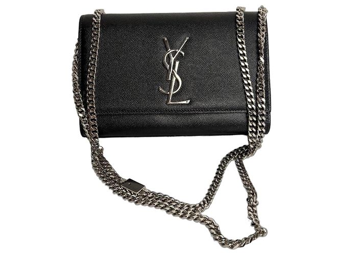 Saint Laurent YSL Monogram Chain Wallet Black