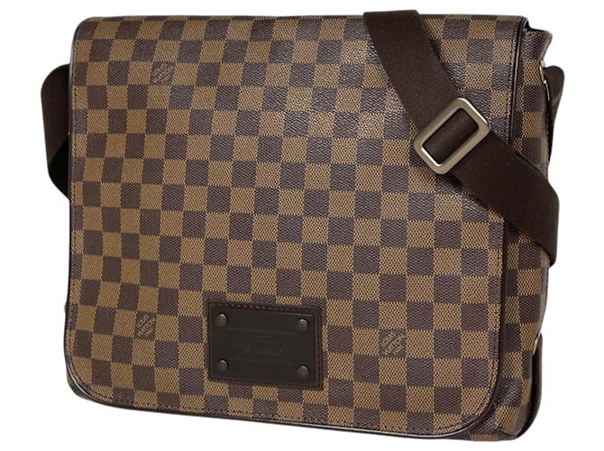 Bolsa de Ombro Louis Vuitton Brooklyn MM Marrom Damier ebene