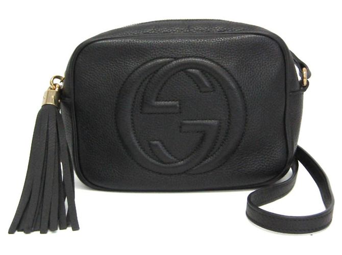 Borsa a tracolla Gucci Soho Disco in pelle nera Nero
