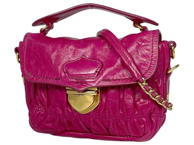 Prada Pink Gathered Leather Handbag
