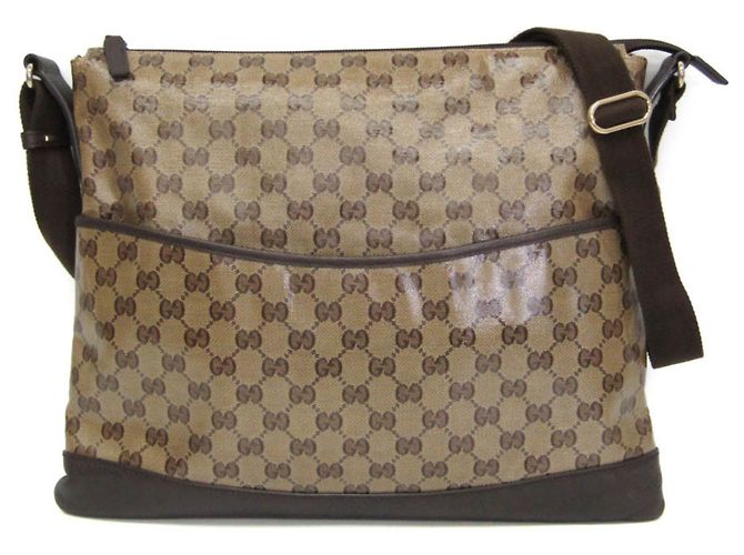 Borsa a tracolla e a spalla Gucci GG Crystal Marrone Beige