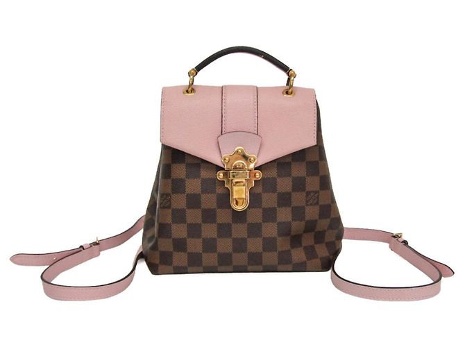 Louis Vuitton Damier Clapton Backpack Brown Pink
