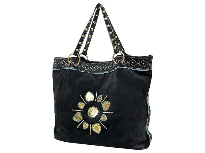 Sac cabas en daim Gucci Babushka Crest Noir