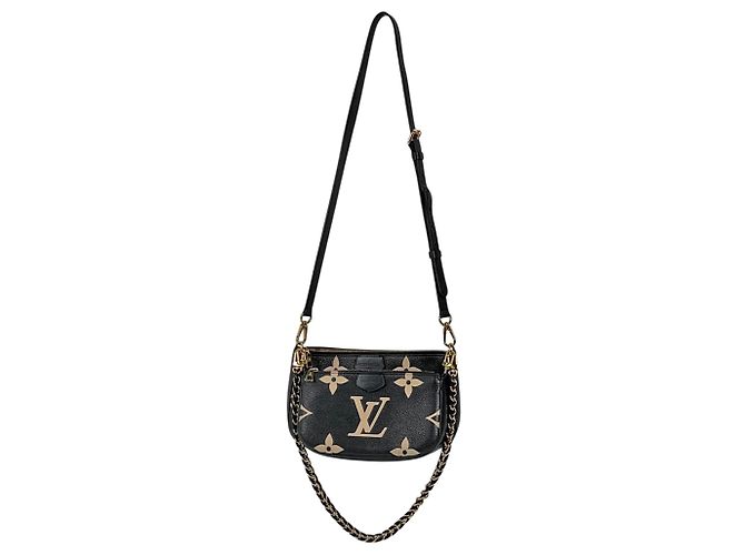 Louis Vuitton Monogram Empreinte Multi Pochette Accessoires Preto Bege