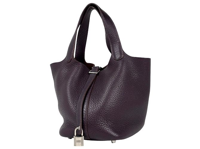 Hermès Bolsa Hermes Picotin Lock Mini Bag em Raisin Bordeaux