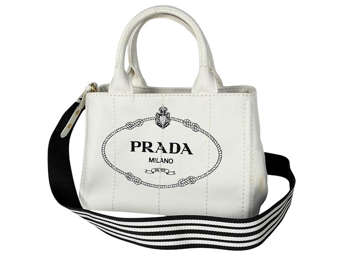 Prada Canapa Tote Bag Weiß