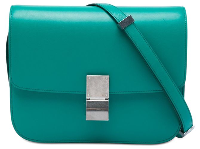 Céline Celine Blue Medium Calfskin Classic Box Bleu
