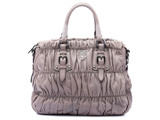 Bolsa Prada Gray Nappa Gaufre Marrom