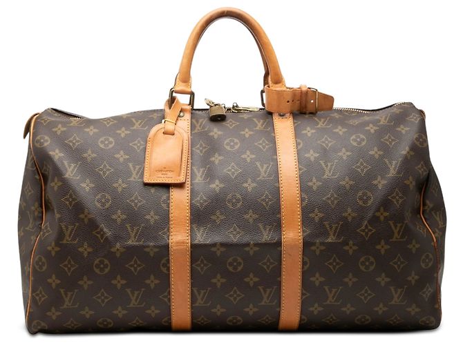 Louis Vuitton Marrone Monogram Keepall 50