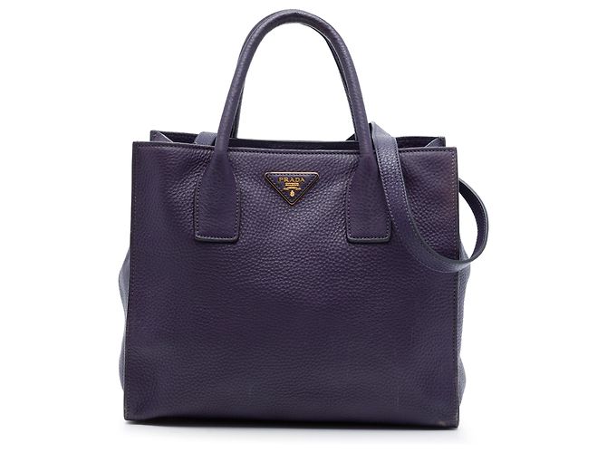 Sac cabas ouvert convertible Prada Purple Vitello Daino Violet