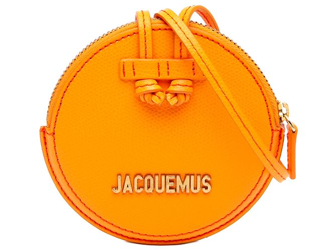 Porta-moedas Le Pitchou em couro laranja Jacquemus com alça