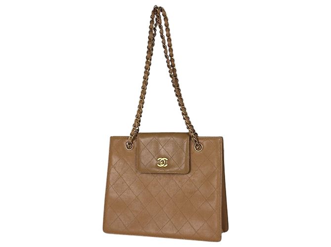 Chanel Camel Tote Bag aus genarbtem Kalbsleder Kamel