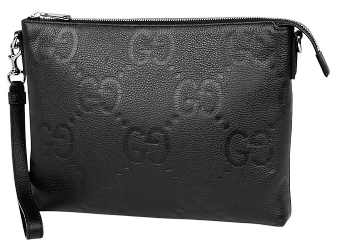 Gucci Clutch aus schwarzem Leder