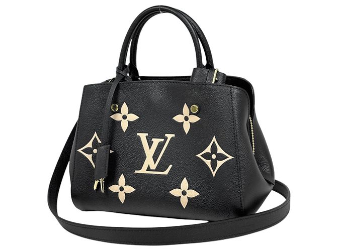 Borsa Louis Vuitton Montaigne BB Nero Beige