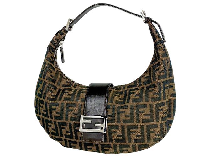 Fendi Zucca Pattern Shoulder Bag Brown