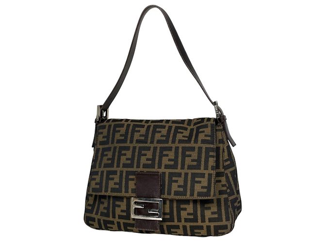 Fendi Zucca Pattern Shoulder Bag Brown