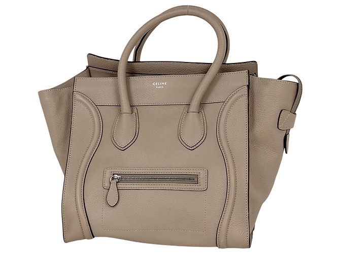 Céline Bolsa Celine Luggage Mini Shopper Bege