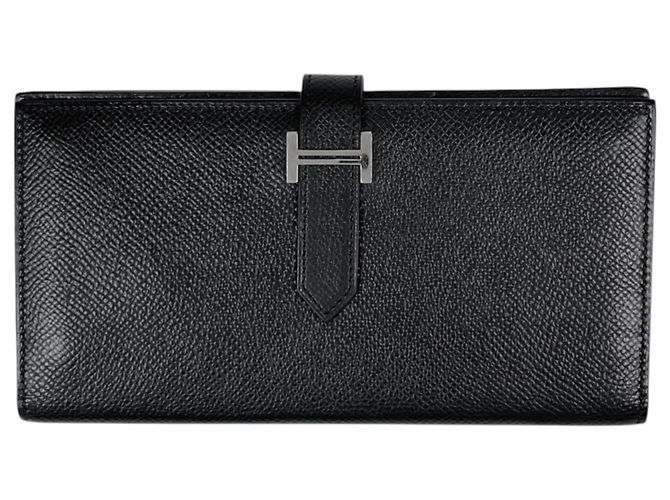 Hermès Hermes Bearn Soufflé Long Wallet in Noir Black