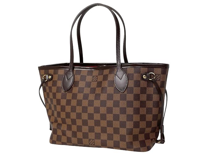 Borsa Louis Vuitton Damier Brown Neverfull PM Marrone Damier ebene