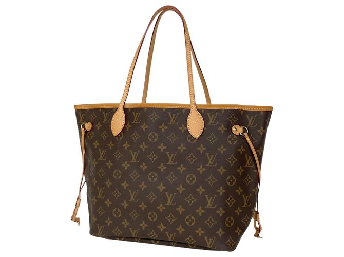 Louis Vuitton Neverfull MM Shoulder Bag Brown