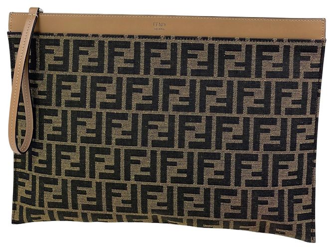 Clutch Fendi Zucca Pattern Marrone